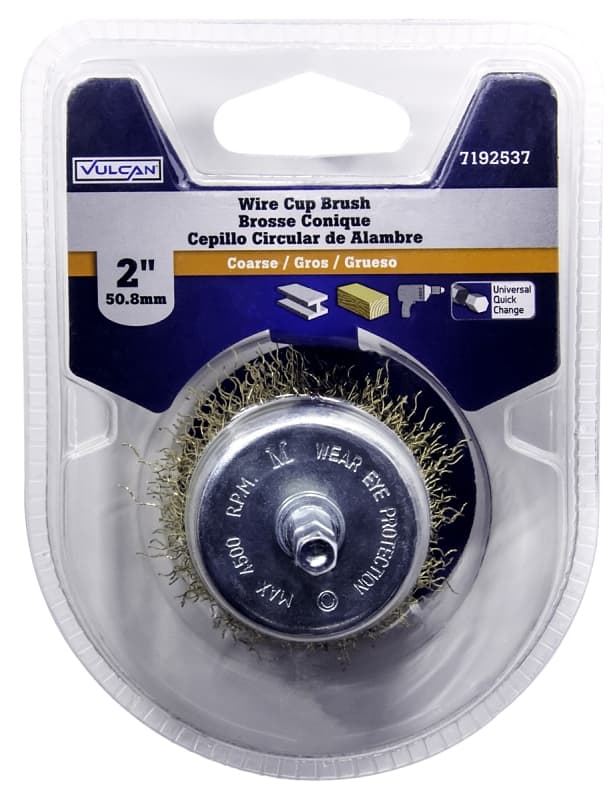 Vulcan 321071OR Wire Cup Brush, 2 in Dia, 1/4 in Arbor/Shank – image 1