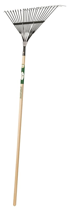 Landscapers Select 34585 Lawn/Leaf Rake, Steel Tine, 22-Tine, Wood Handle, 54 in L Handle – image 1