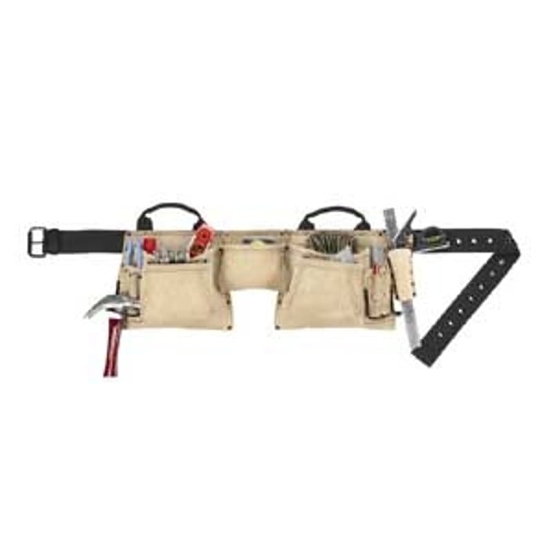 Kuny's Tool Works Series AP-527XPRO Construction Work Apron, 29 to 46 in Waist, Leather, Tan, 12-Pocket – image 1