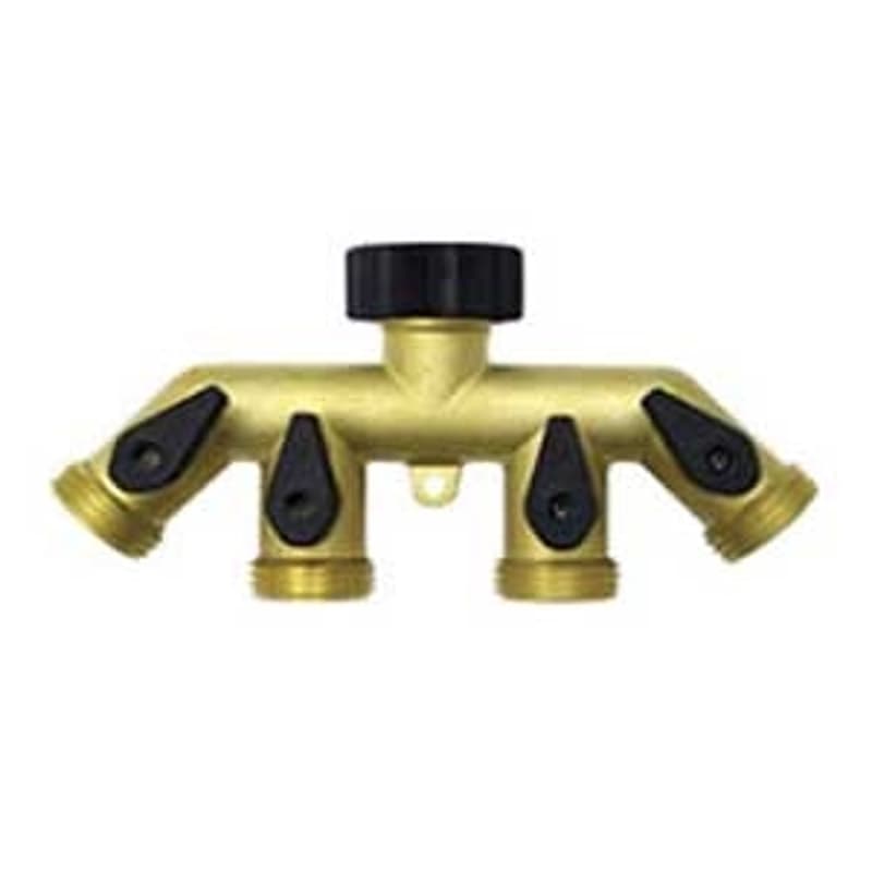 Gardena RW-99009S Tap Hose Connector Swivel, 4-Port/Way, Brass – image 1