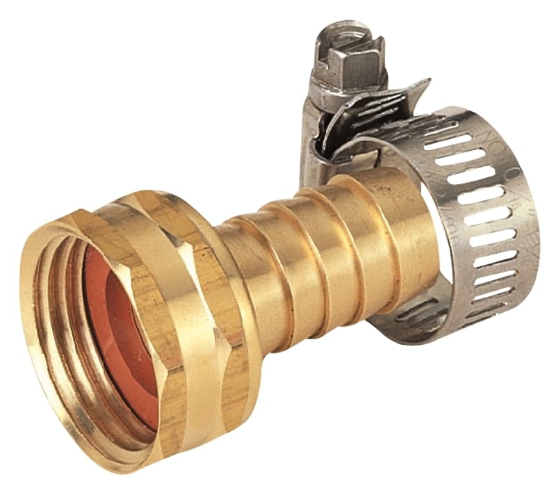 Landscapers Select GB958F3L Garden Hose Coupling with Clamp, 5/8 in, Female, Brass, Brass – image 1