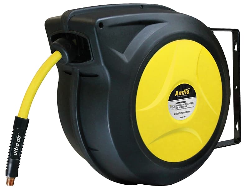 Amflo 588HR-RET Air Hose Reel, Automatic, Enclosed, Hybrid Polymer/Plastic, Yellow – image 1