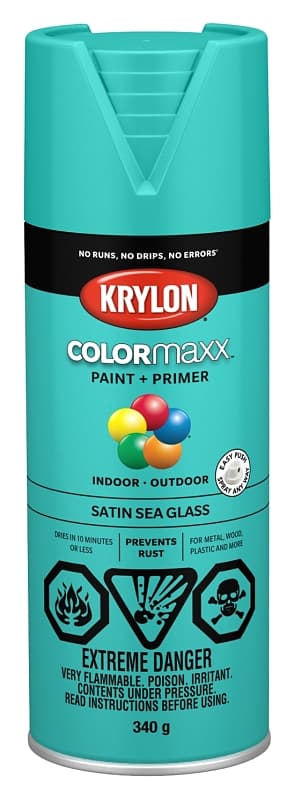 Krylon COLORmaxx K05576007 Spray Paint, Satin, Sea Glass, 12 oz, Aerosol Can – image 1