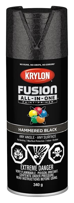 Krylon 427820007 Spray Paint, Hammered, Black, 12 oz, Can – image 1