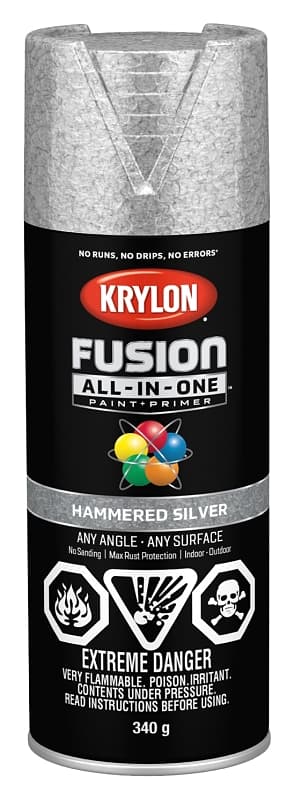 Krylon 427880007 Spray Paint, Hammered, Silver, 12 oz, Can – image 1