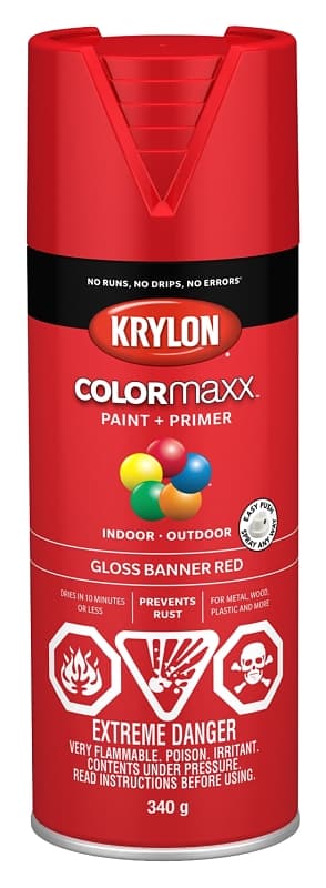 Krylon 455030007 Enamel Spray Paint, Gloss, Banner Red, 12 oz, Can – image 1