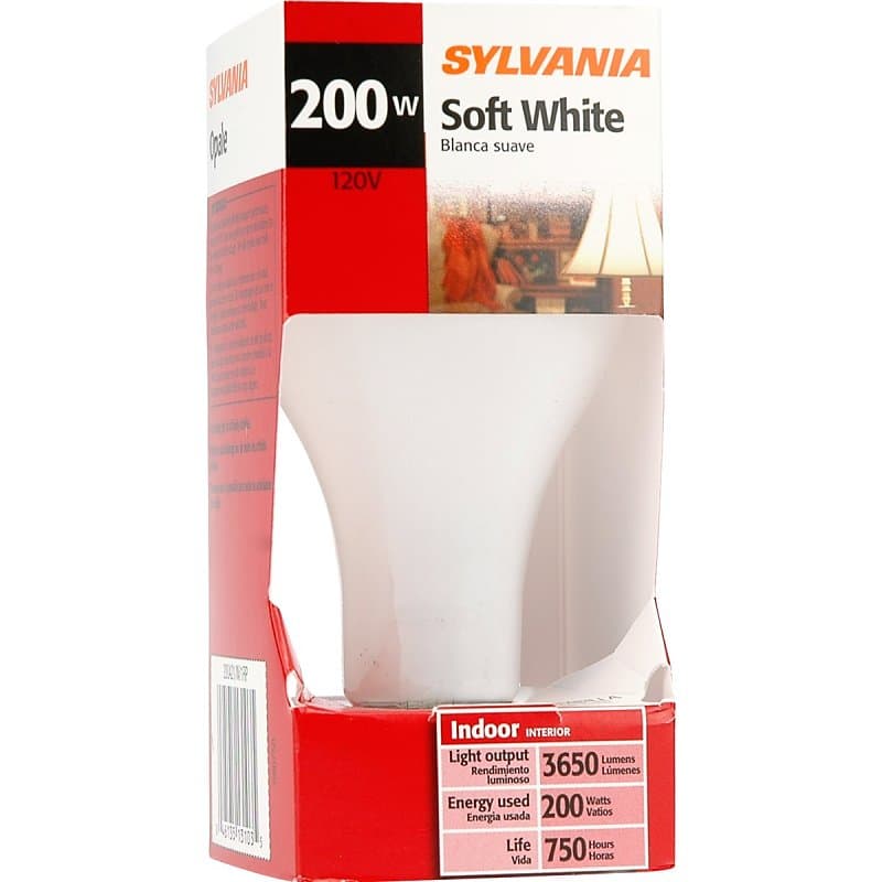 Sylvania 13103 Incandescent Bulb, 200 W, A21 Lamp, Medium E26 Lamp Base, 3650 Lumens, 2850 K Color Temp – image 1