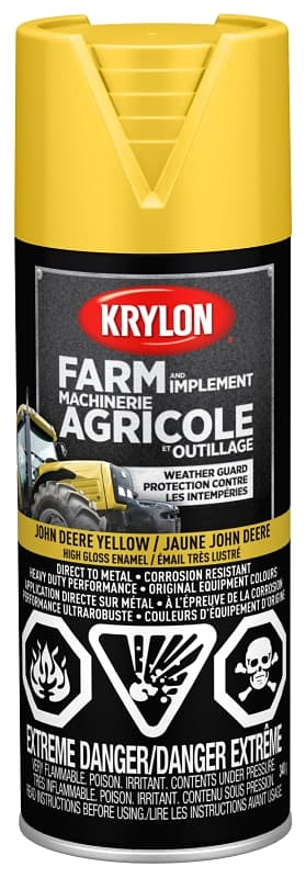 Krylon 41934 Spray Paint, John Deere Yellow, 12 oz – image 1
