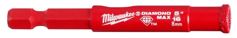Milwaukee Diamond Plus 49-56-0507 Hole Saw, 5/16 in Dia, 1 in D Cutting, 5/8-18 Arbor, Diamond Grit Cutting Edge – image 1