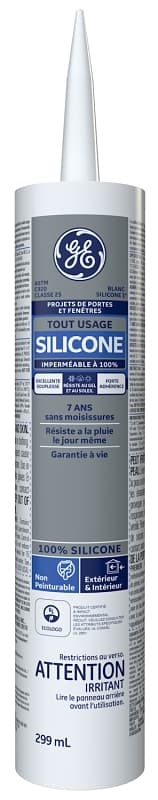 GE Silicone I SE1180 Sealant, White, 30 min Curing, 10.1 oz – image 1