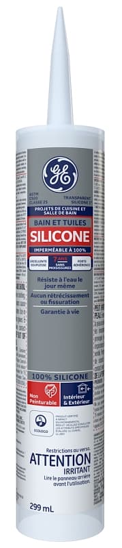 GE Silicone I SE1191 Tub and Tile Sealant, Clear, 10.1 oz – image 1