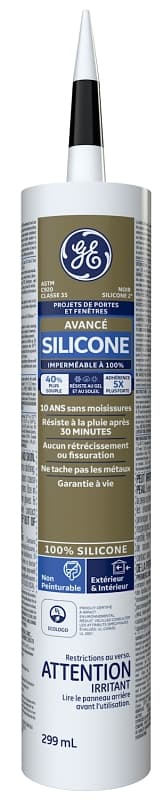 GE Silicone II SE2183 Window and Door Sealant, Black, 10.1 oz – image 1