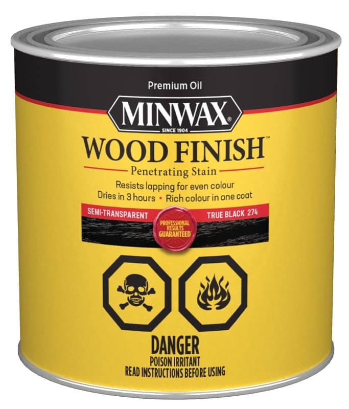 Minwax 227644444 Wood Stain, True Black, Liquid, 0.5 pt, Can – image 1