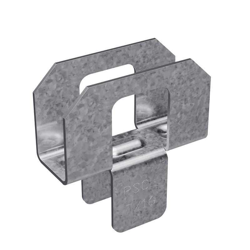 Simpson Strong-Tie PSCL 7/16 Panel Sheathing Clip, 20 ga Thick Material, Steel, Galvanized – image 1