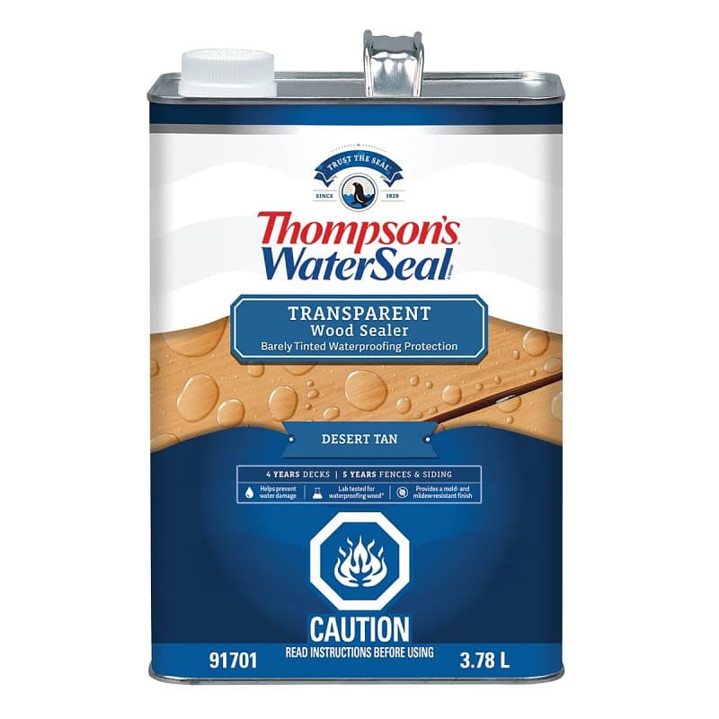Thompson's WaterSeal THCP91701-16 Wood Sealer, Transparent, Liquid, Desert Tan, 1 gal, Can – image 1