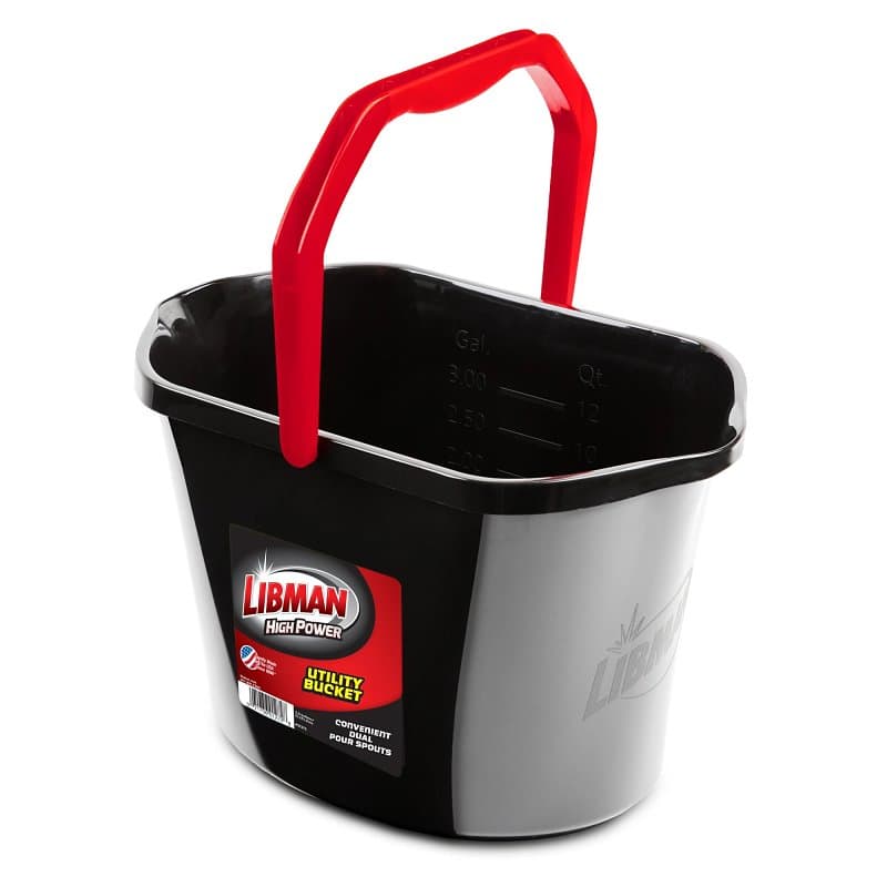 Libman 5016 Heavy-Duty Utility Bucket, 3.5 gal, Polypropylene, Black – image 1