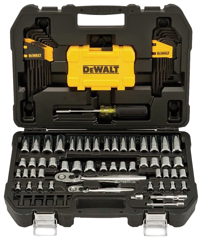 DEWALT DWMT73801 Mechanic's Tool Set, 108-Piece, Chrome Vanadium, Polished Chrome Vanadium – image 1