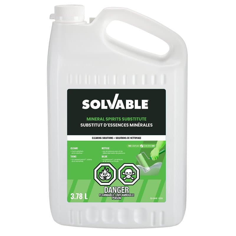 Solvable 53-344 Mineral Spirit, Liquid, Hydrocarbon, Clear Yellow, 3.78 L – image 1