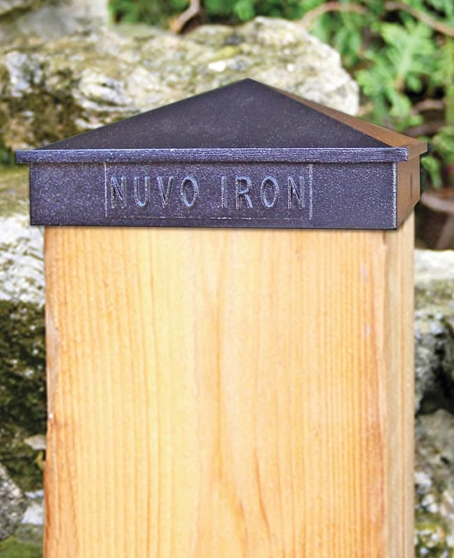Nuvo Iron PCP13 Post Cap, 4-1/2 in L, 4-1/2 in W, Aluminum, Black – image 1