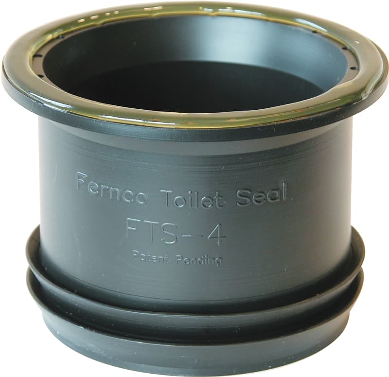 Fernco FTS-4 Wax Free Toilet Seal, 4 in Dia, Elastomeric PVC, Black – image 1