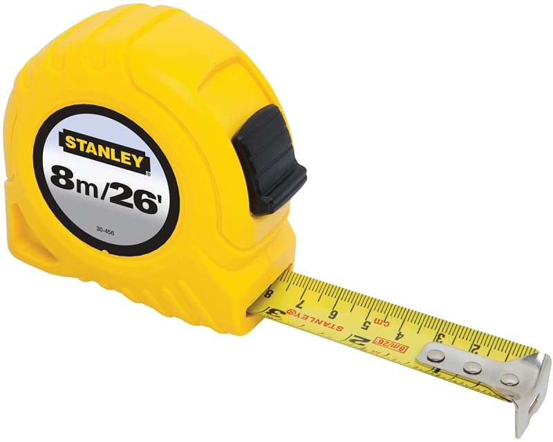 STANLEY 30-456 Measuring Tape, 26 ft L Blade, 1 in W Blade, Steel Blade, ABS Case, Yellow Case – image 1