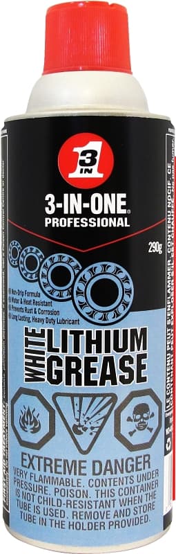3-In-One 01142 Lithium Grease, 290 g, Aerosol Can, White – image 1