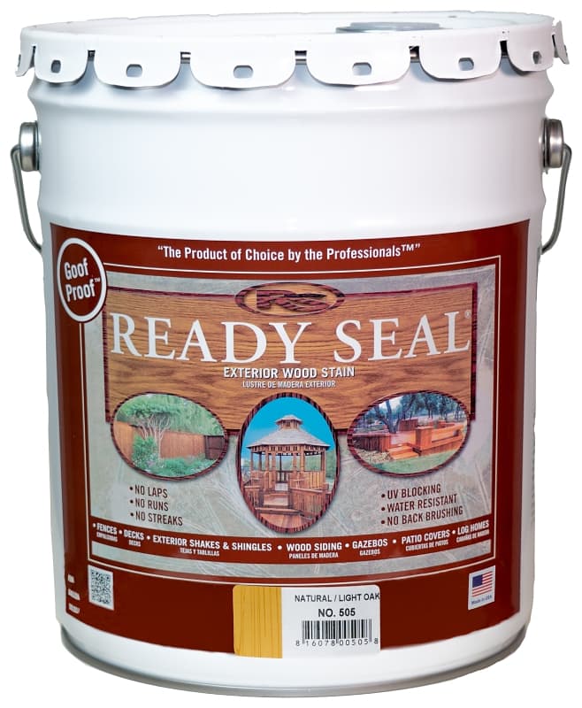 Ready Seal 505C Stain and Sealer, Natural/Light Oak, Liquid, 5 gal – image 1