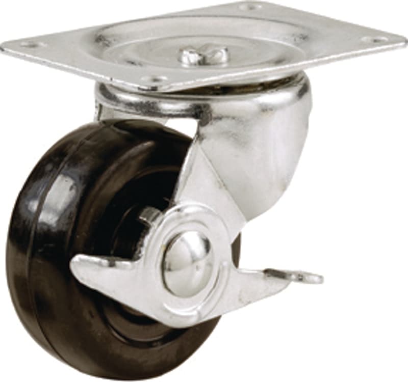 Shepherd Hardware 9512 Swivel Caster, 4 in Dia Wheel, 1-1/4 in W Wheel, Rubber Wheel, 225 lb – image 1