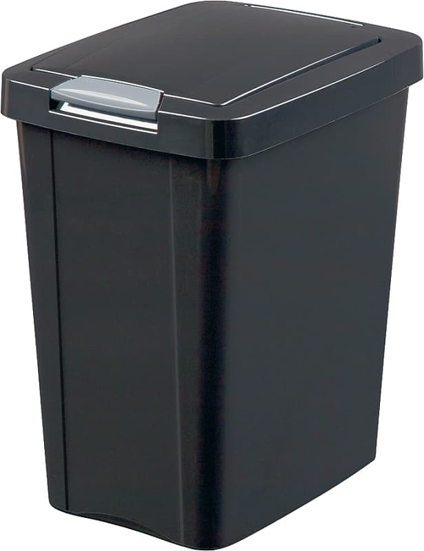 Sterilite TouchTop 10439004 Waste Basket, 7.5 gal Capacity, Black, 17-3/4 in H – image 1