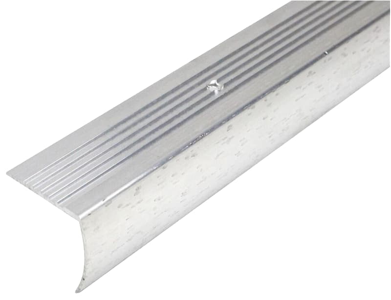 Shur-Trim FA2184HSI03 Stair Nose Moulding, 3 ft L, 1-1/8 in W, Aluminum, Hammered Silver – image 1