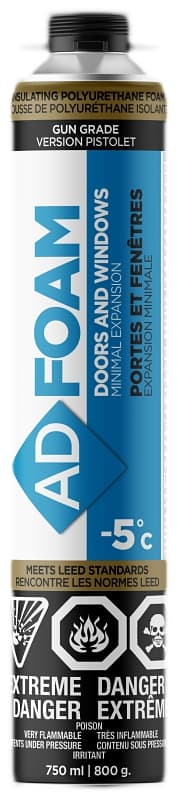 Adfast 1885-2/750ML Low Expanding Insulating Foam Sealant, Blue, 1 hr Functional Cure, 23 to 95 deg F, 750 mL, Can – image 1