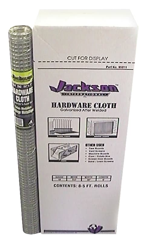 Jackson Wire 11 03 13 13 Hardware Cloth, 5 ft L, 36 in W, 19 Gauge, 1/2 x 1/2 in Mesh, Galvanized – image 1