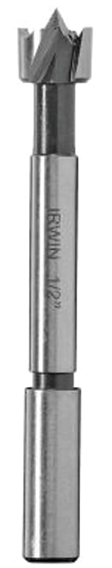 Irwin 1966896/42908 Forstner Bit, 1/2 in Dia, 3-1/2 in OAL, 1-Flute, 3/8 in Dia Shank, Reduced Shank – image 1