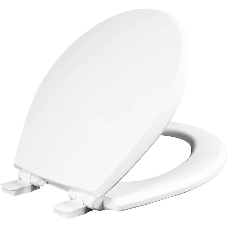 Mayfair 47SLOW-000 Toilet Seat, Round, Molded Wood, White – image 1