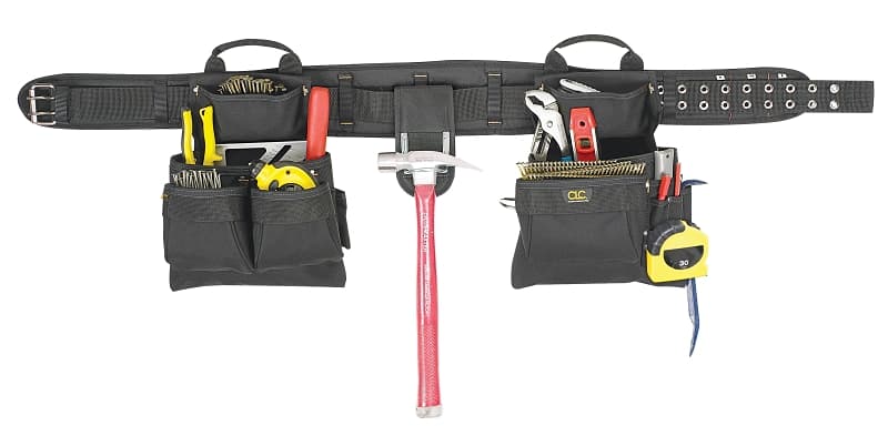CLC Tool Works Series 5608 Tool Belt, 29 to 46 in Waist, Polyester, Black, 17-Pocket – image 1