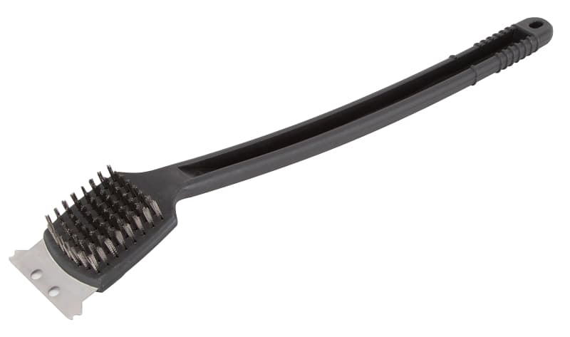 Omaha JJ18600 Grill Brush, 2-1/8 in L Brush, 2 in W Brush, Stainless Steel Bristle, Plastic Handle, 18 in L – image 1