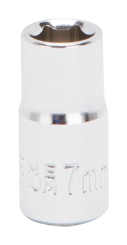 Vulcan MT6489512 Drive Socket, 7 mm Socket, 1/4 in Drive, 6-Point, Chrome Vanadium Steel, Chrome – image 1