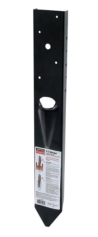 Simpson Strong-Tie E-Z Mender FPBM44E Fence Post Repair Bracket, 12 ga Gauge, Steel, Powder-Coated, Screw Mounting – image 1