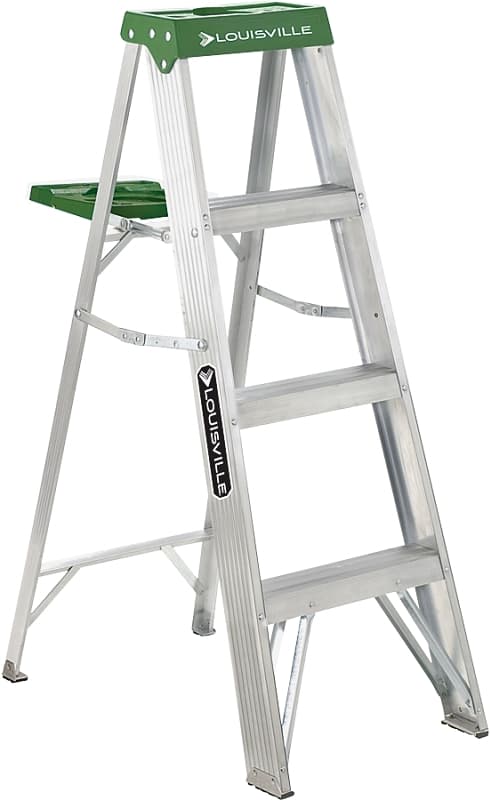 Louisville AS4004 Step Ladder, 102 in Max Reach H, 3-Step, 225 lb, Type II Duty Rating, 3 in D Step, Aluminum – image 1