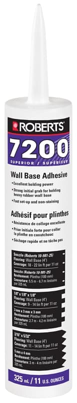 Roberts 7200 Series 7200RB313 Wall Base Adhesive, Tan, 325 mL Tube – image 1