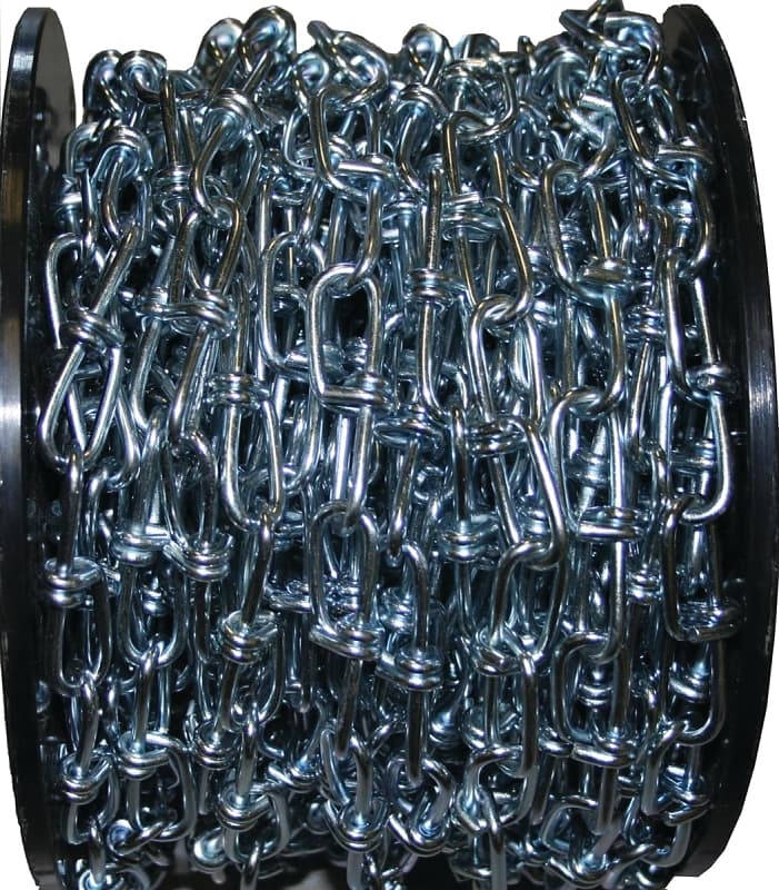 Ben-Mor 51050 Double Loop Chain, #2/0, 75 ft L, 255 lb Working Load, Steel, Zinc – image 1