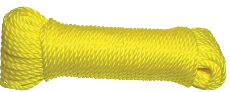 Ben-Mor 60154 Rope, 3/8 in Dia, 100 ft L, Polypropylene, Yellow, Hank – image 1