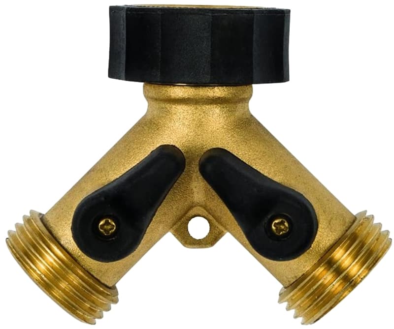 Gilmour 813004-1001 Two-Way Connector, MGHT, Brass, Bronze – image 1