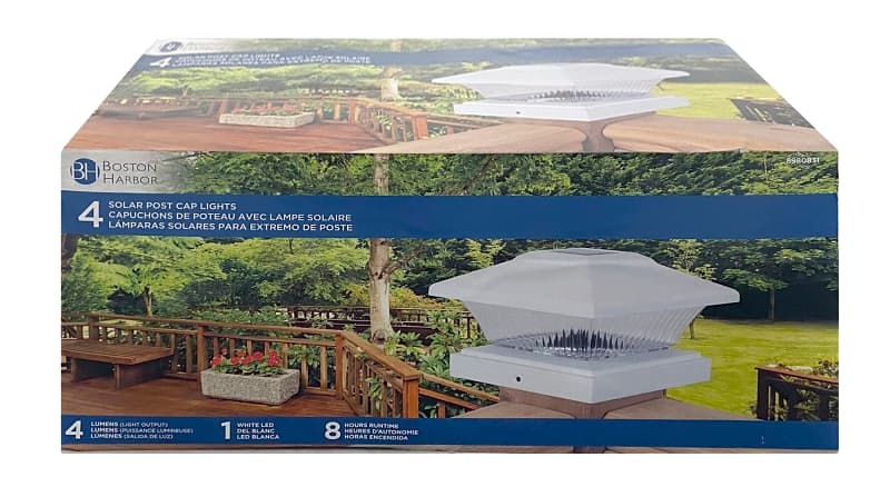 Boston Harbor 26086 Solar Fence Postcap, Plastic, White – image 1