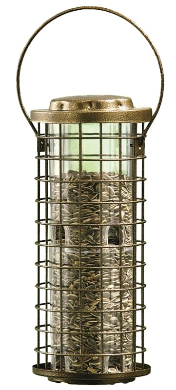 Perky-Pet 114 Squirrel Stumper Feeder, Metal/Plastic, Clear, Antique Gold, Hanging Mounting – image 1