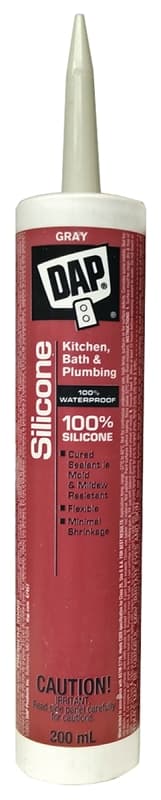 DAP 73450 Kitchen and Bath Sealant, Gray, 24 hr Curing, -35 to 140 deg F, 300 mL Cartridge – image 1