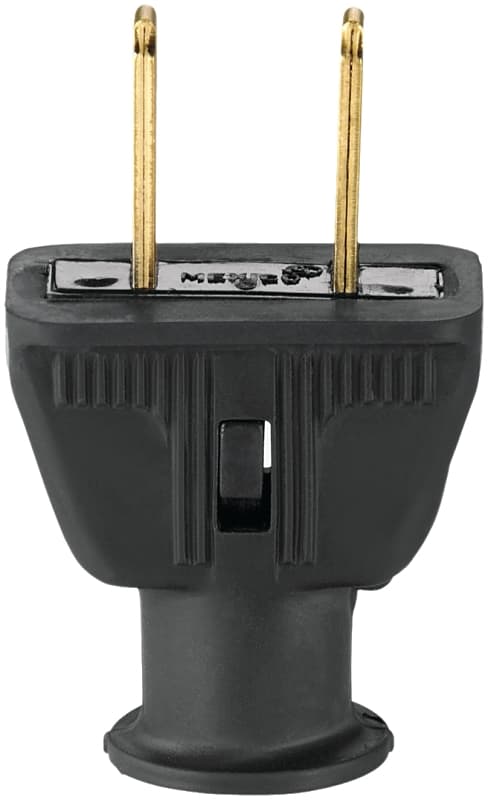 Eaton Wiring Devices 183-6BK-BOX Electrical Plug, 2 -Pole, 15 A, 125 VAC, NEMA: NEMA 1-15, Black – image 1
