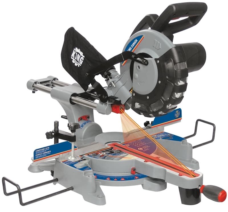 King Canada 8380 Miter Saw, 2 x 9-3/8 in Cutting Capacity, 5200 rpm Speed, 45 deg Max Miter Angle – image 1