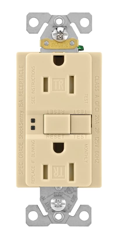Eaton Wiring Devices TRSGF15V-BOX GFCI Duplex Receptacle, 2 -Pole, 15 A, 125 V, Back, Side Wiring, NEMA: 5-15R – image 2