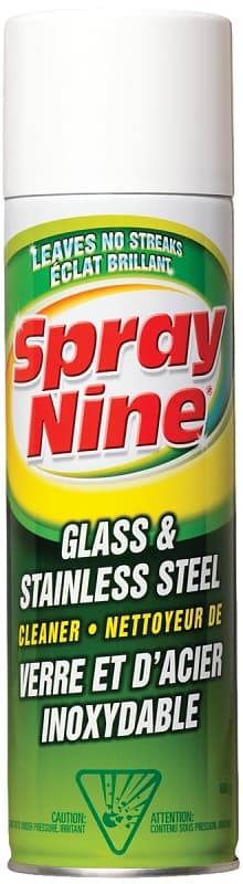 Spray Nine C23319 Glass and Stainless Steel Cleaner, 19 oz Aerosol Can, Liquid, Citrus, White – image 1